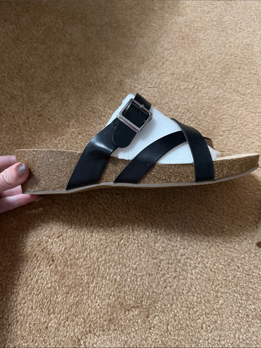 Journee Collection Black Wedge sandal Az 8.5 NIB